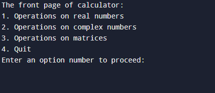 The front interface of calculator