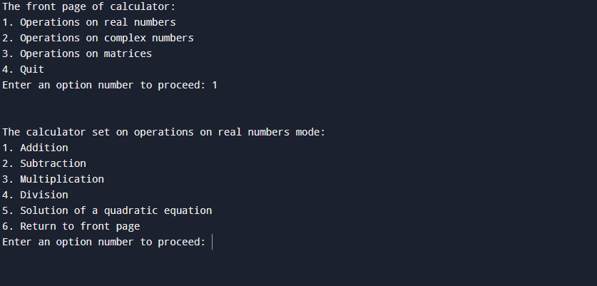 The real number mode interface